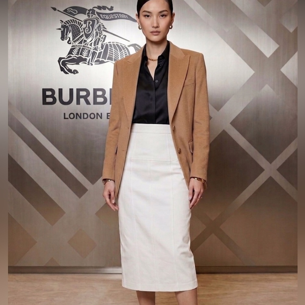 Authentic Burberry signature stretch long skirt sz 12